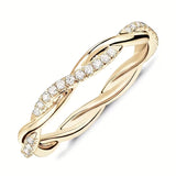 Anello accentuato a due stili | Oro