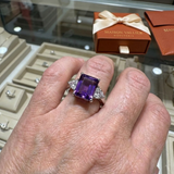 Anello in ametista trinità | Oro bianco