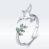 Anello Camaleonte con brillanti verdi | Oro bianco