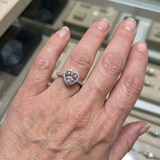 Anello cuore Baiser rosé | Oro bianco