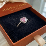 Anello cuore Baiser rosé | Oro bianco