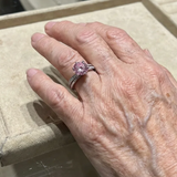 Anello Contour rosa Luné | Oro bianco