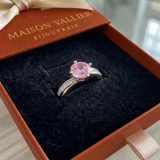 Anello Contour rosa Luné | Oro bianco