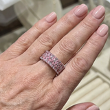 Anello eternità cascata di rosé | Oro bianco
