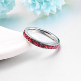 Anello eternità in rubini | Oro bianco