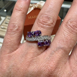 Anello flow Lavanda | Oro bianco