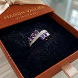 Anello flow Lavanda | Oro bianco