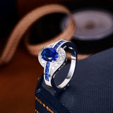 Anello flow in zaffiro | Oro bianco
