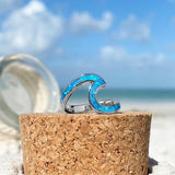 Anello mare in opale | Oro bianco
