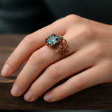 Anello naturale con cristallo verde | Oro