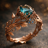 Anello naturale con cristallo verde | Oro