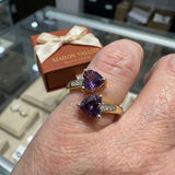 Anello Noctira viola cuore intrecciato | Oro