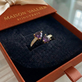 Anello Noctira viola cuore intrecciato | Oro