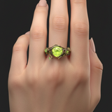 Anello in opale naturale verde | Oro