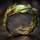 Anello in opale naturale verde | Oro
