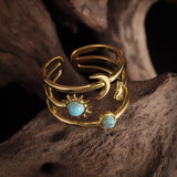 Anello Orbit turchese Soluna | Oro
