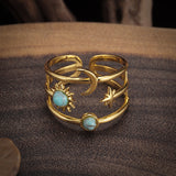 Anello Orbit turchese Soluna | Oro