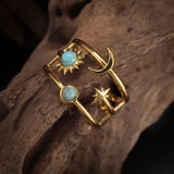 Anello Orbit turchese Soluna | Oro