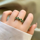 Anello aperto in smeraldo Pétillante Calira | Oro