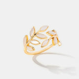 Anello aperto foglia delicata Néraya | Oro
