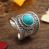 Anello aperto Ravik pietra | Oro bianco
