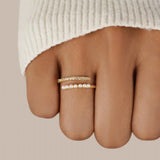 Anello aperto in cristallo di perla Virelle | Oro