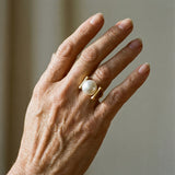 Anello retrò con ornamento di perle | Oro