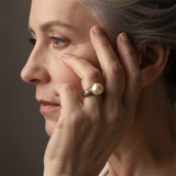 Anello rétro con perla | Oro
