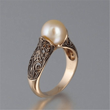 Anello rétro con perla | Oro