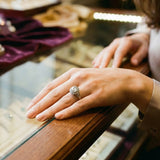 Anello rétro cristallo | Oro bianco