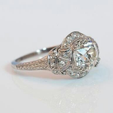 Anello rétro cristallo | Oro bianco