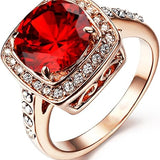Anello rubino con corona | Oro rosa