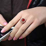 Anello rubino con corona | Oro rosa