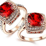Anello rubino con corona | Oro rosa