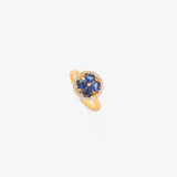 Anello tourbillon cuori in zaffiro | Oro