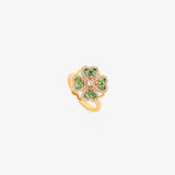 Anello girevole trifoglio smeraldo | Oro