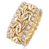 Anello intrecciato rétro con brillanti | Oro