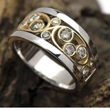 Anello vintage con brillanti a forma di Edera | Oro