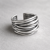Anello regolabile a strati in oro bianco | Oro bianco