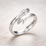 Anello regolabile in stile abbraccio | Oro bianco
