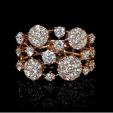 Anello antico con pietre brillanti | Oro rosa