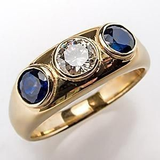 Anello con brillanti e cristallo blu | Oro