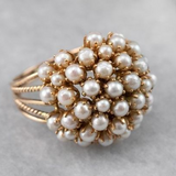 Anello con ornamenti in perle | Oro