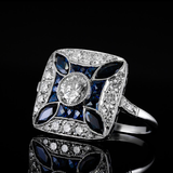 Anello con brillanti blu scuro | Oro