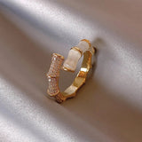 Anello di lusso regolabile con opale bianca | Oro
