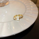 Anello di lusso regolabile con opale bianca | Oro