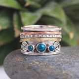 Anello di meditazione bohemien con zaffiro | Oro