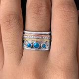 Anello di meditazione bohemien con zaffiro | Oro