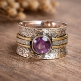 Anello di meditazione in cristallo di Boemia | Oro
