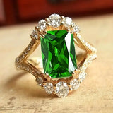 Anello elegante con pietra di smeraldo | Oro